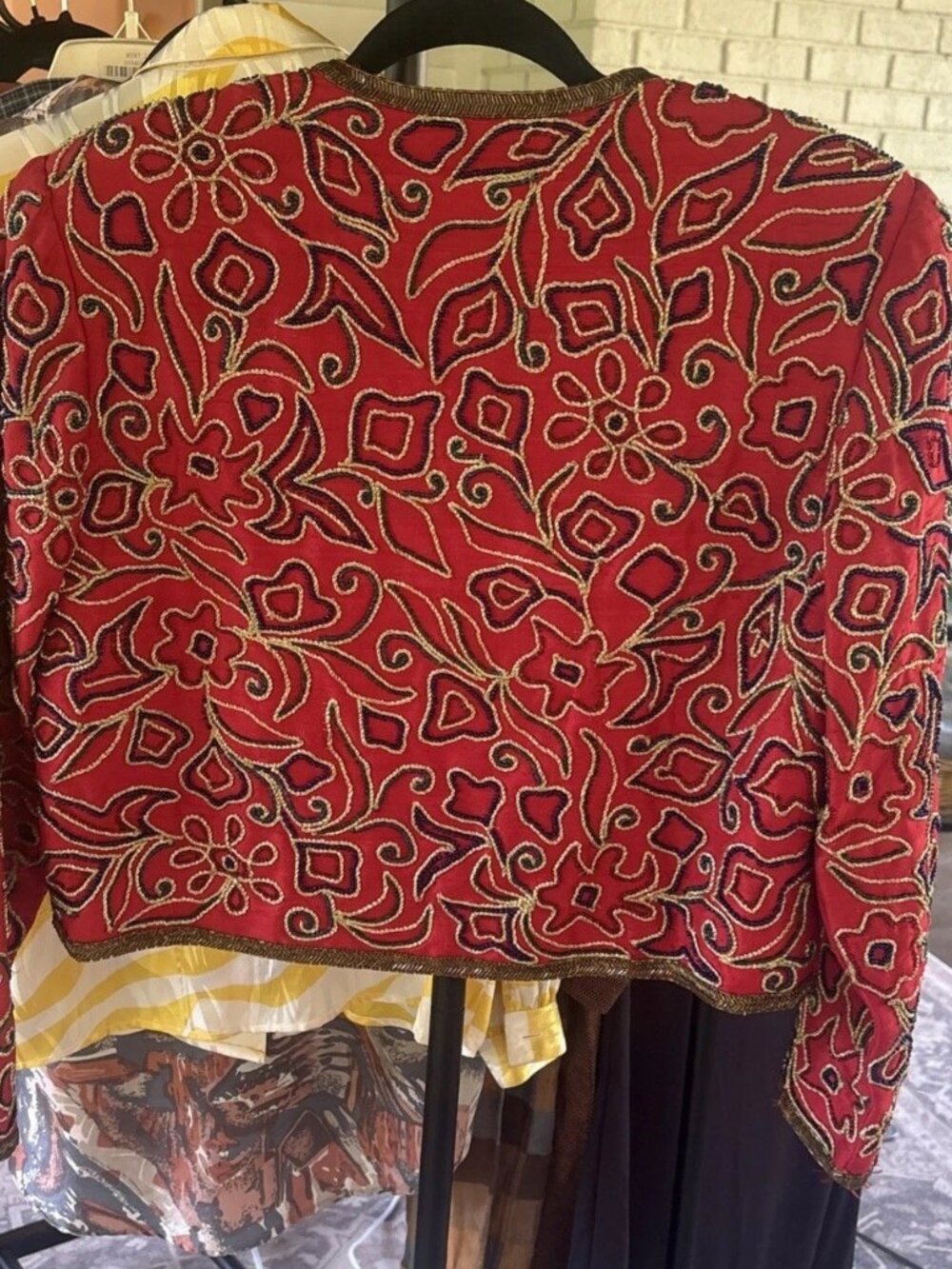 Talitha Red Embroidered Open-Front Jacket - Picture 10 of 16